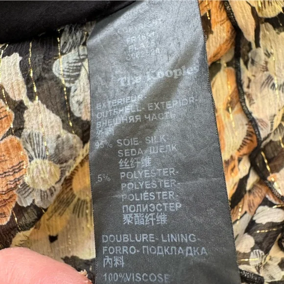 THE KOOPLES Anthropologie Wanted Silk Floral Print Ruffle Dress - Picture 11 of 16